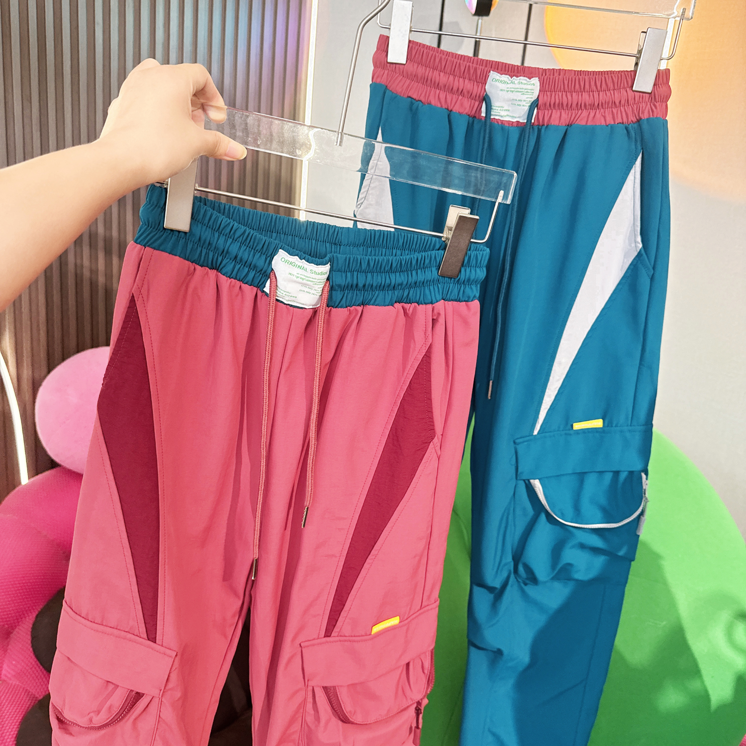 A413秋装新款原创潮牌宽松显瘦百搭时尚帅气重工工装休闲裤女