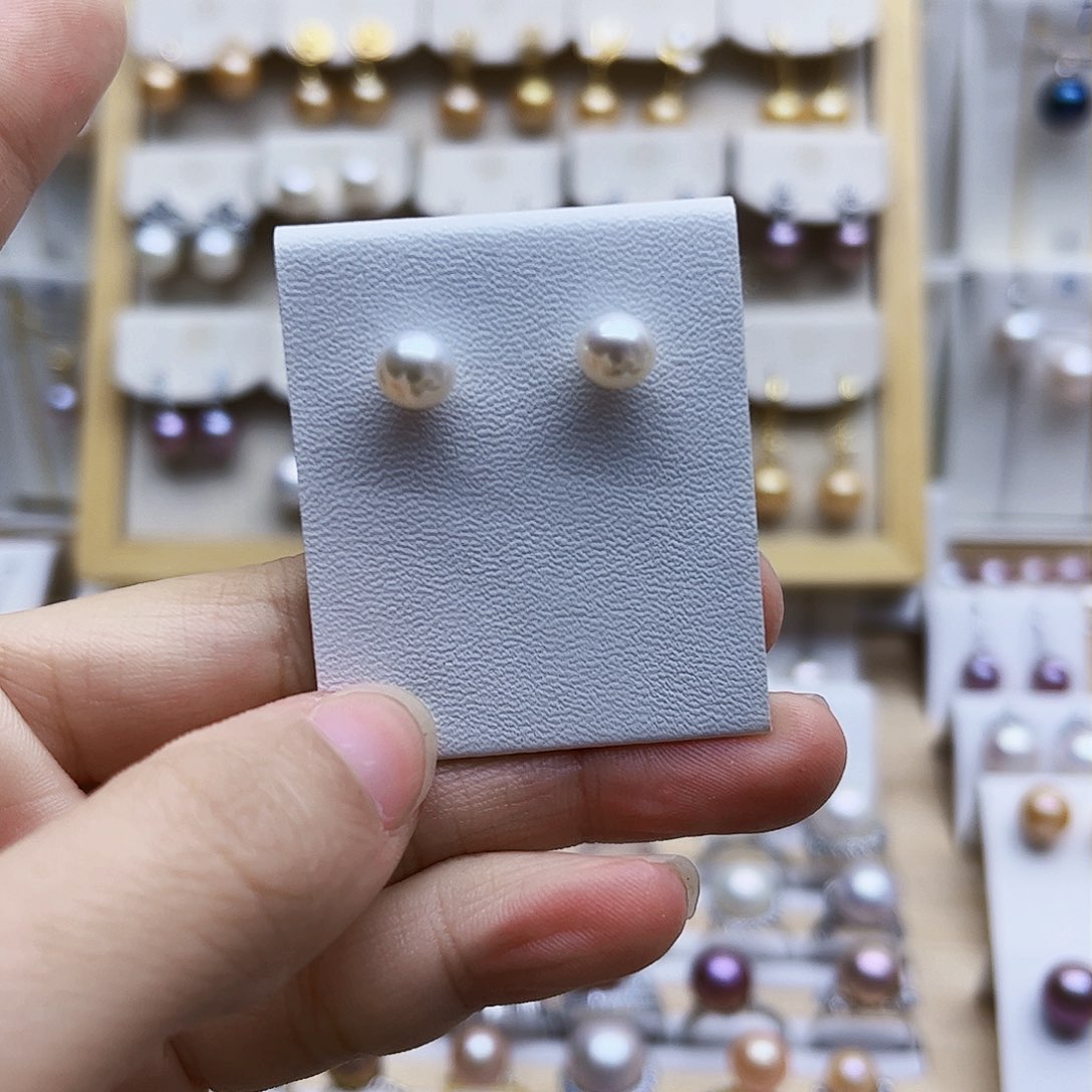 淡水珍珠耳饰银S925镶嵌