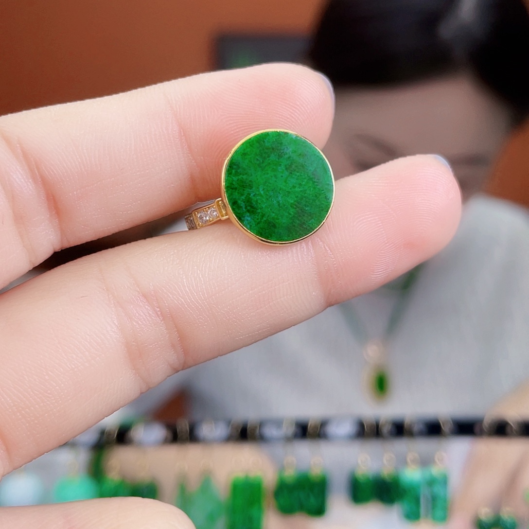 翡翠银S925镶嵌耳饰