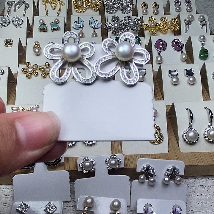 耳饰银S925镶嵌淡水珍珠