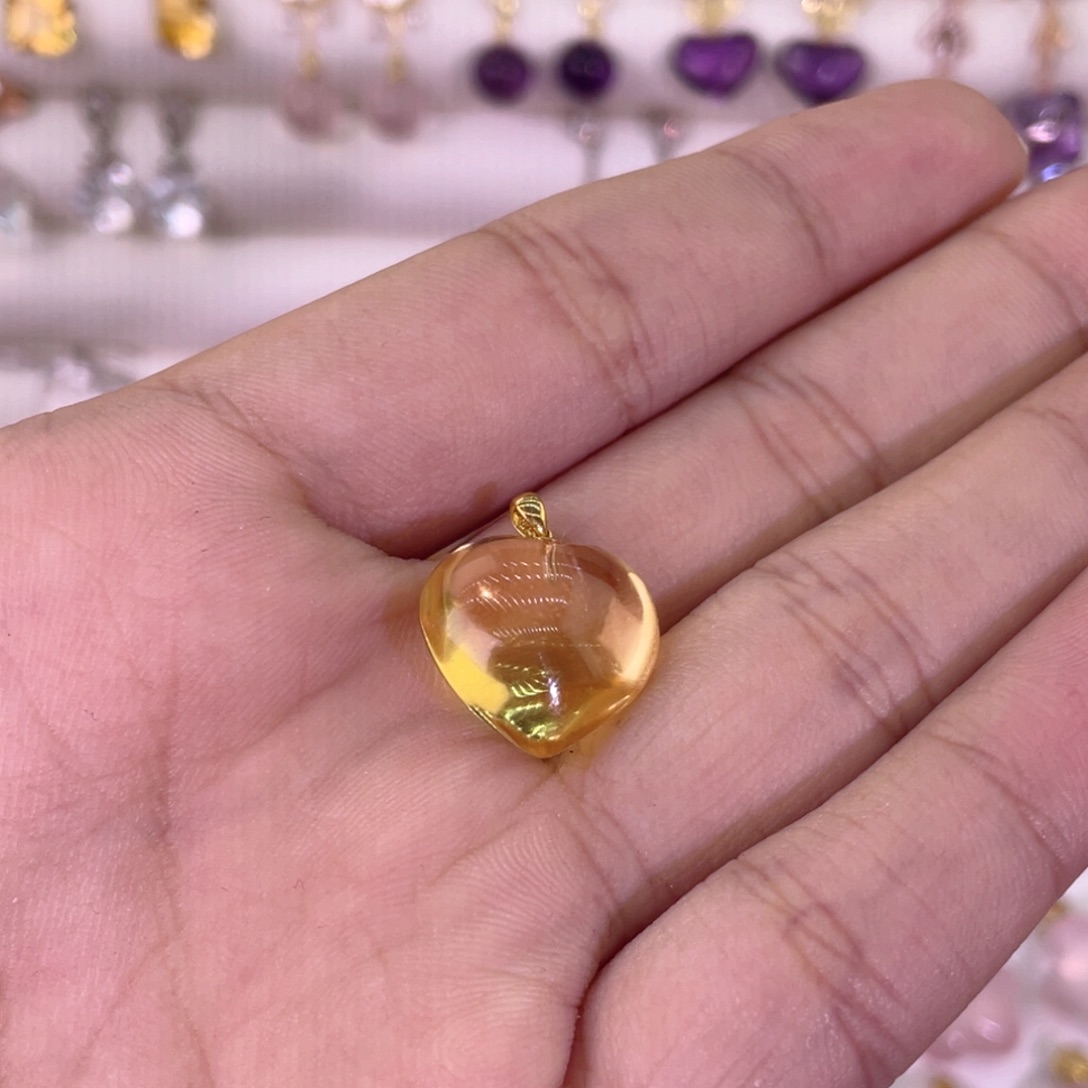 18K金镶嵌颈饰水晶黄水晶吊坠