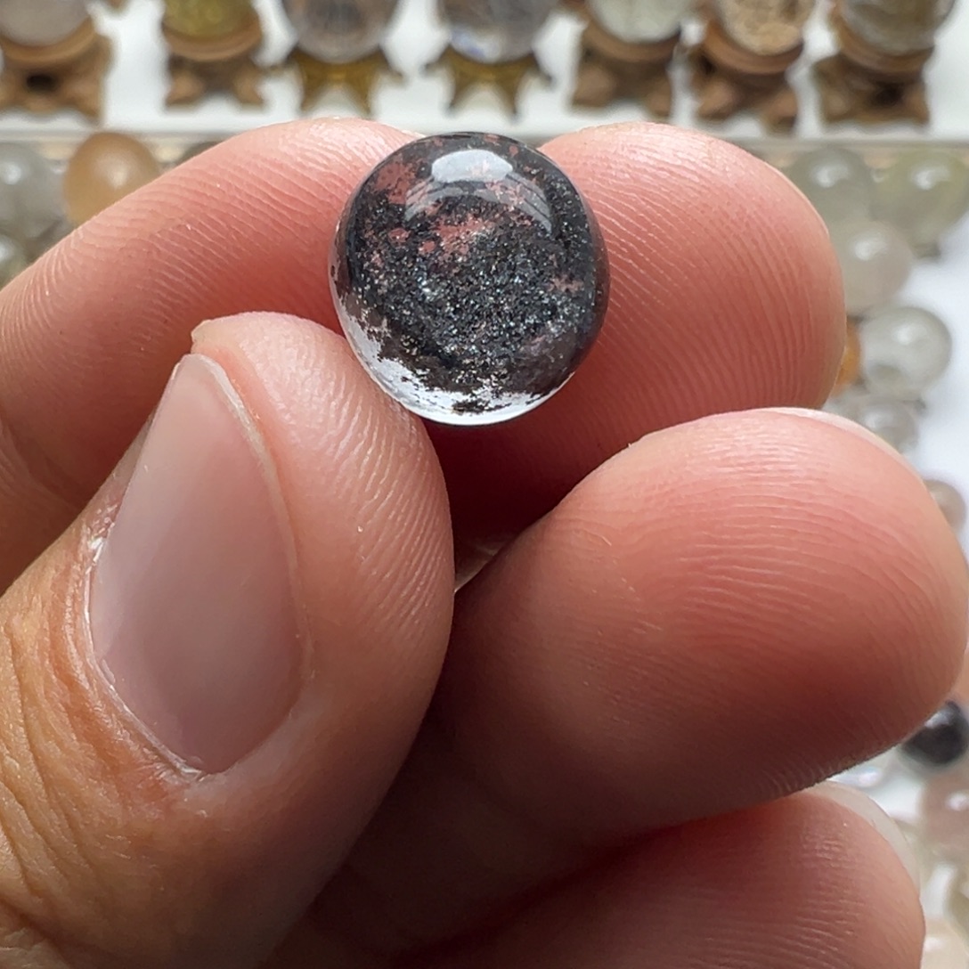 珠宝半成品水晶未镶嵌蓝金沙蛋面