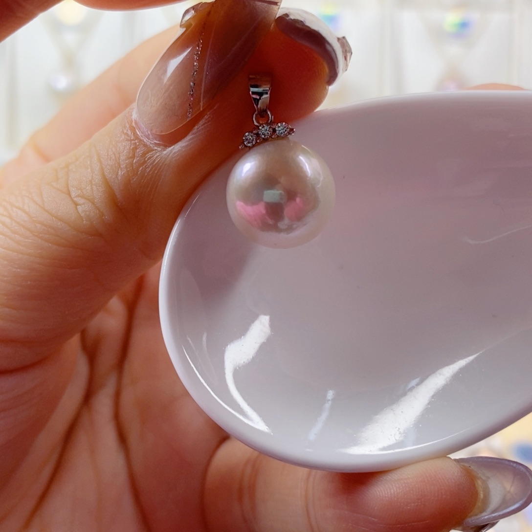 淡水珍珠吊坠(赠链)银S925镶嵌