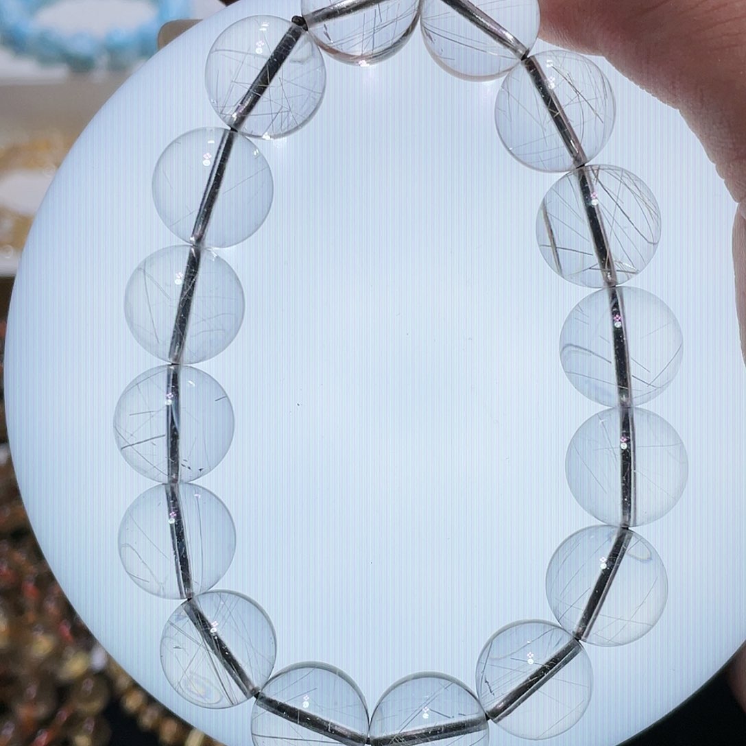 水晶手链未镶嵌银发晶13.5