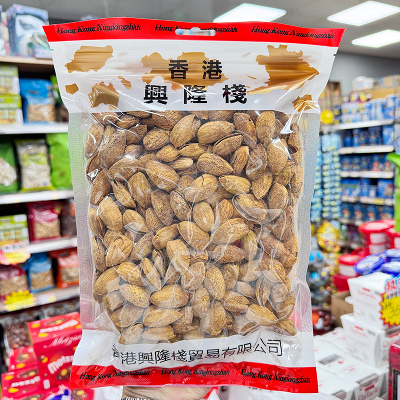 香港兴隆栈薄壳盐焗笑口巴旦木454g休闲零食大杏仁扁桃仁年货送礼