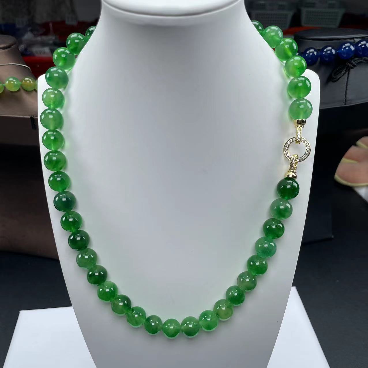 A473飘花绿12mm项链时尚百搭男女款多样发货其一