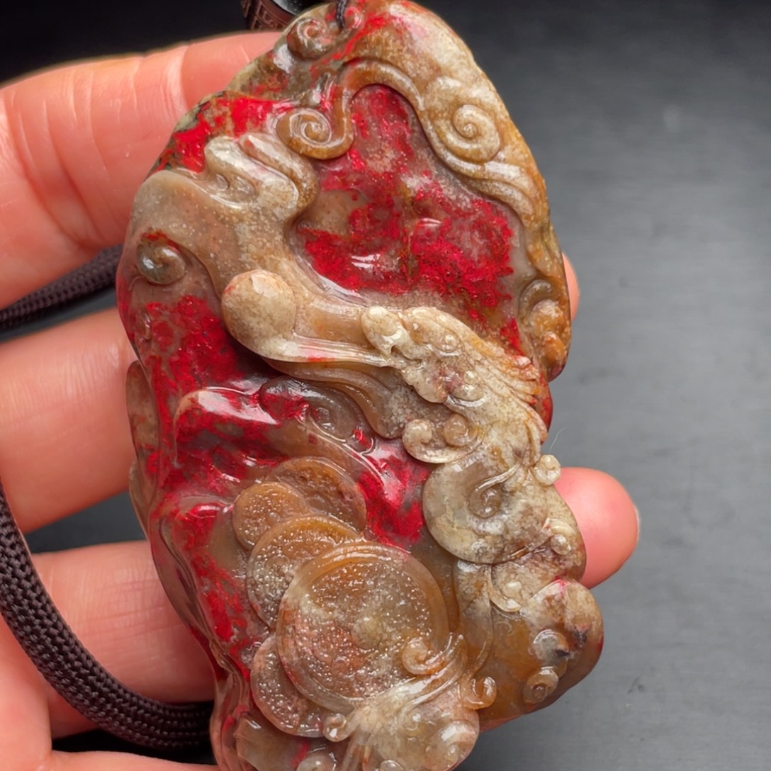 昌化鸡血石昌化鸡血石手把件挂件