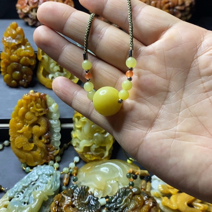 岫玉未镶嵌项链毛衣链