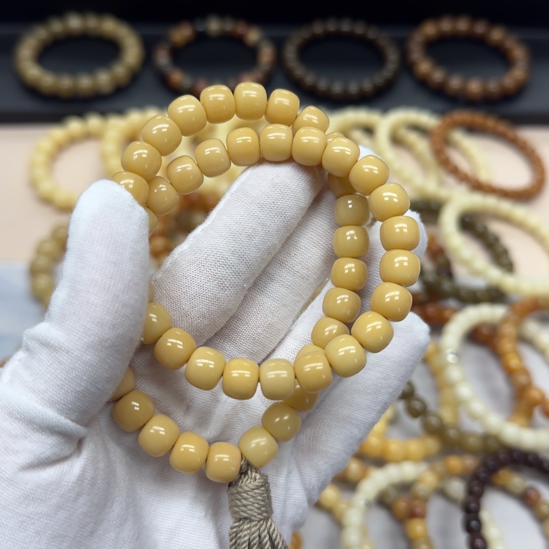 菩提根/象牙果手串8*9 52颗手持 精工 8年