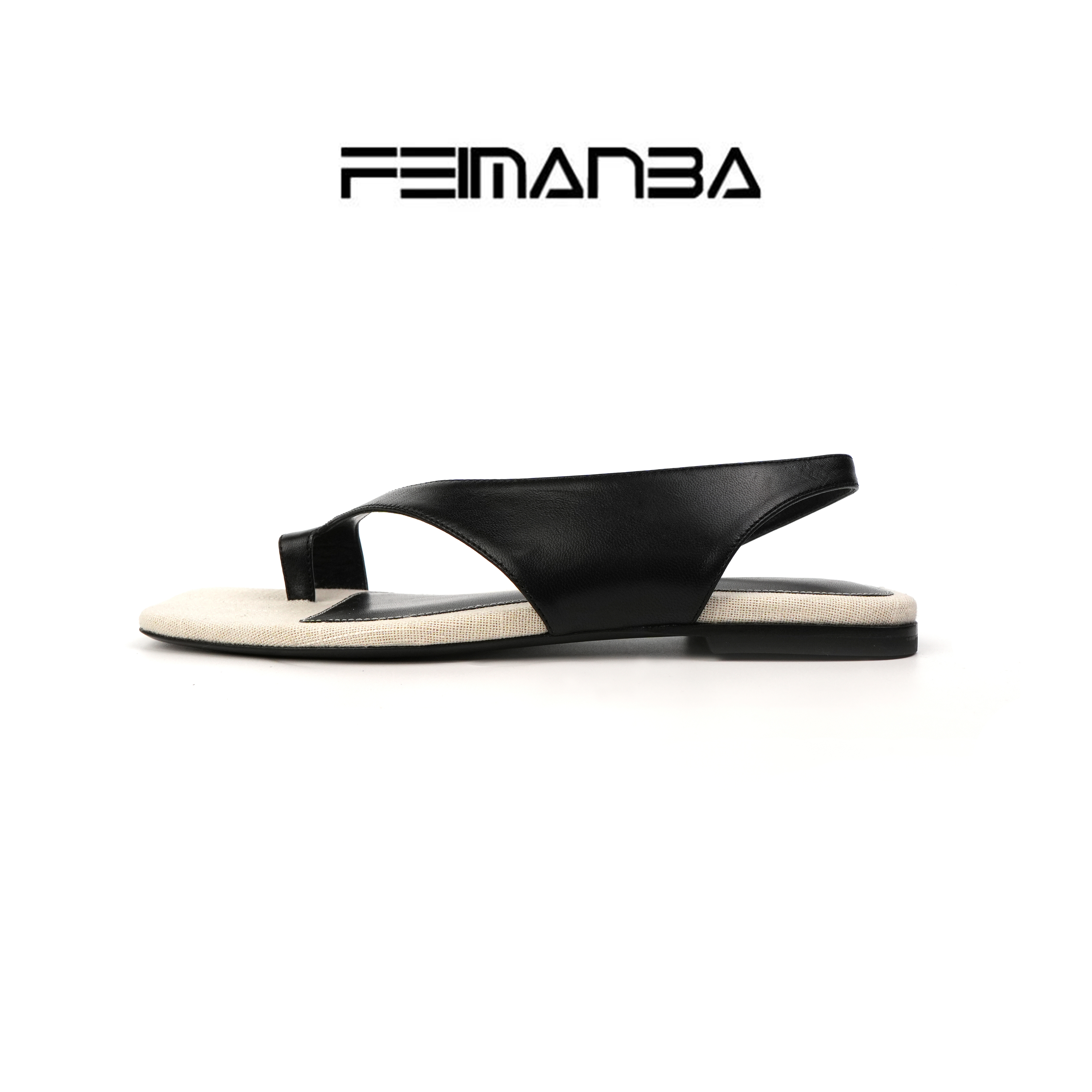  FEIMANBA女士新品25年夏季新款 极简风平底凉鞋女