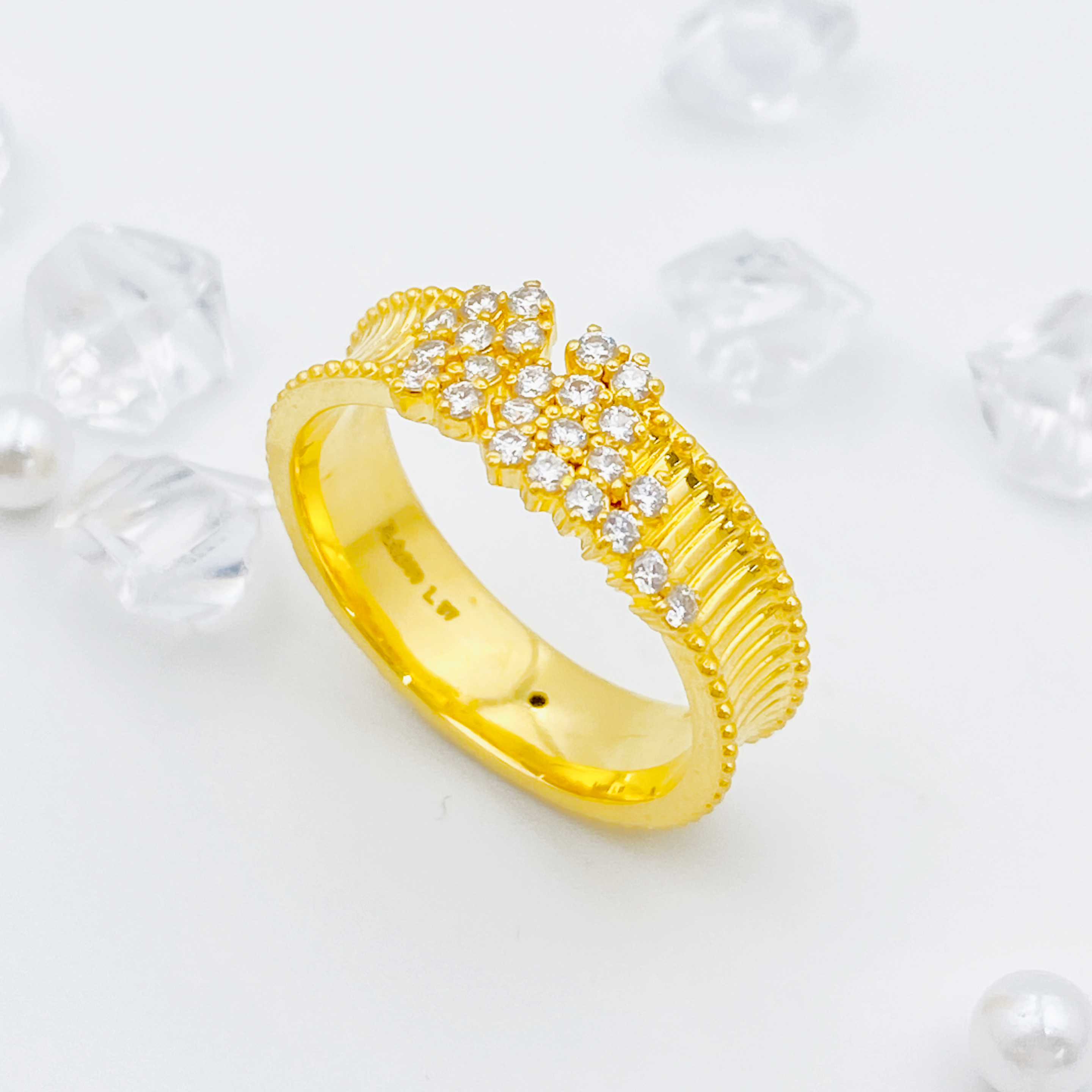 足金999 莫桑繁星戒指 1.68 14圈口