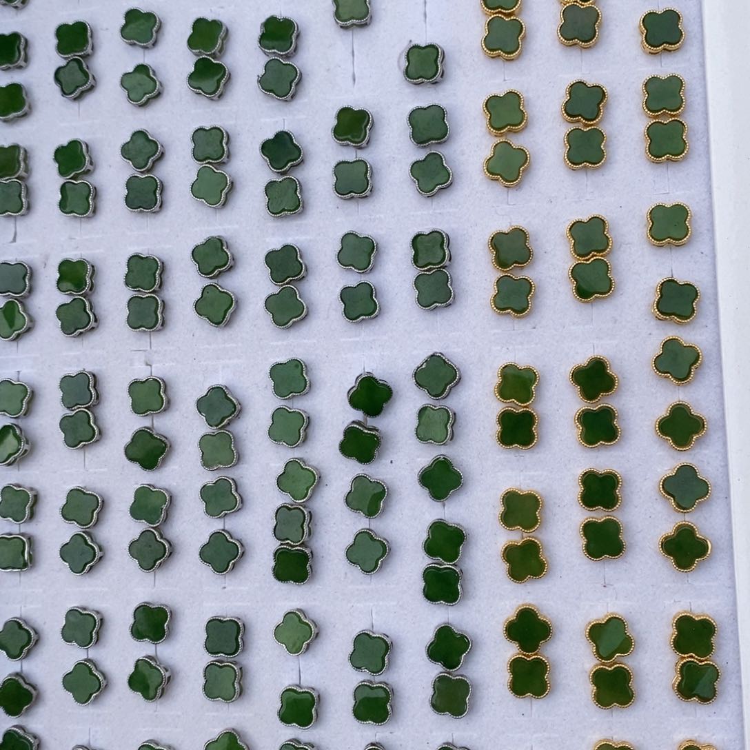 和田玉耳饰银S925镶嵌多样性发货 拍一发