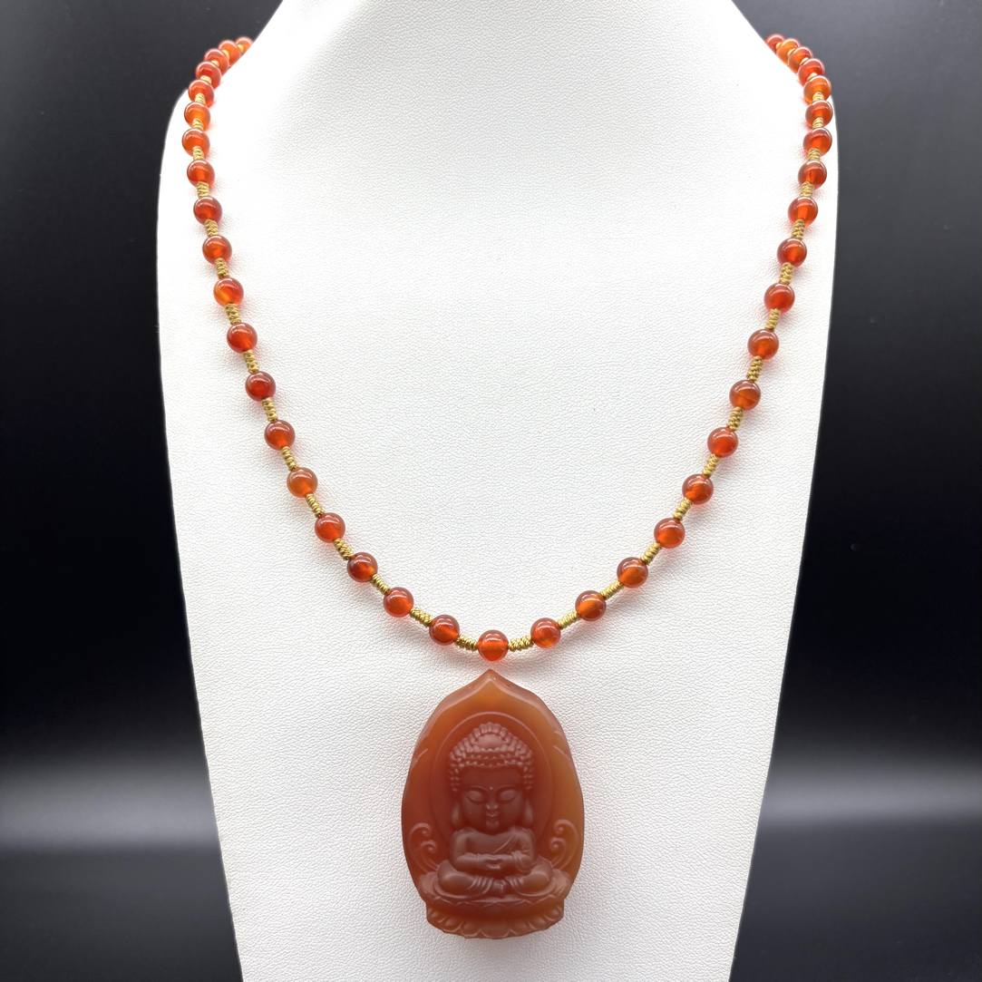 天然红玛瑙宝宝佛套装