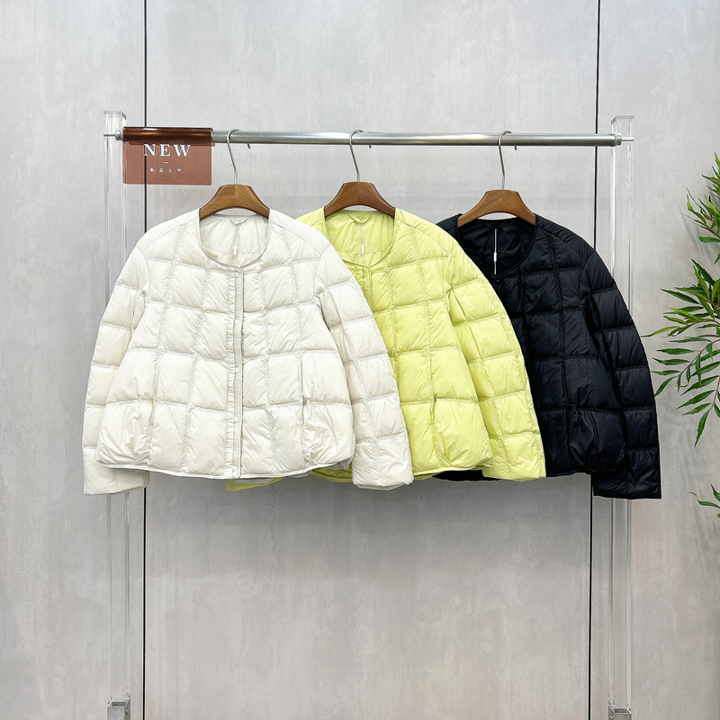 时尚简约轻奢小香风鸭绒羽绒服女韩版圆领宽松百搭轻薄外套ZYF005