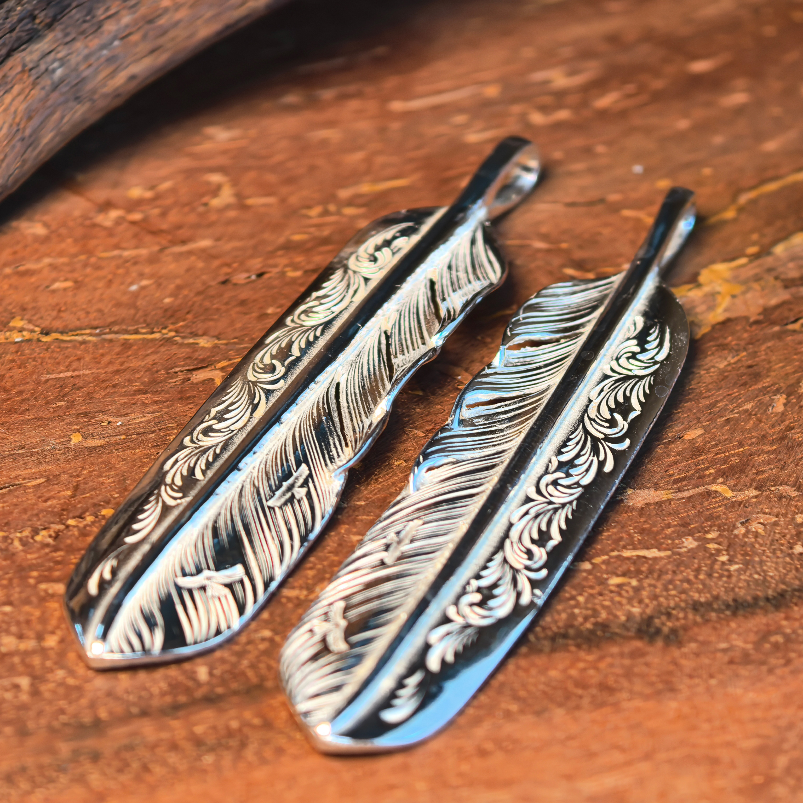 吊坠925银 鹫见太郎TaroWashimi素银唐草飞行羽925银潮流嘻哈银饰