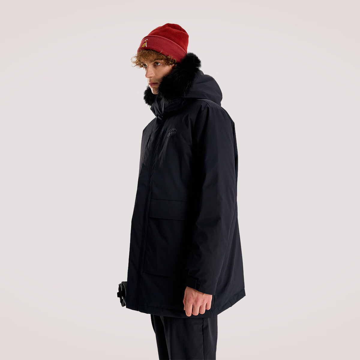 Ozark/防风羽绒服毛领连帽收腰冬季保暖鹅绒服中长1512237