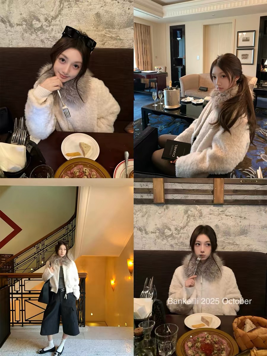 灰灰呀！5869 妥妥年货款！暖冬咩咩 狐狸毛领仿羊羔毛保暖羽绒服