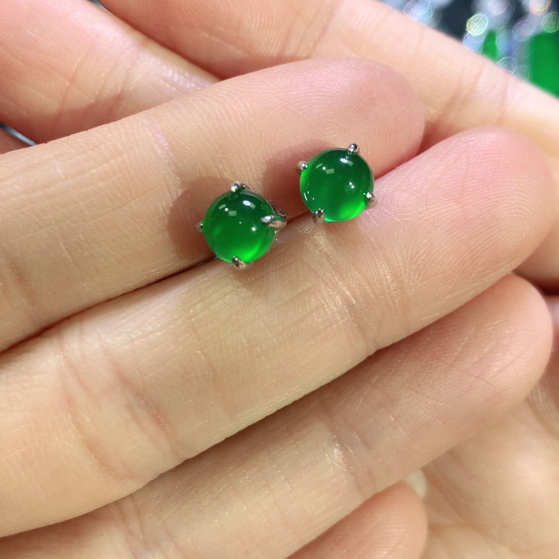 玛瑙/玉髓银S925镶嵌耳钉