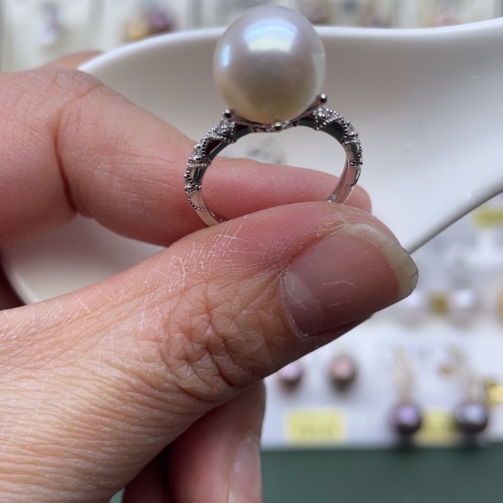 淡水珍珠戒指银S925镶嵌