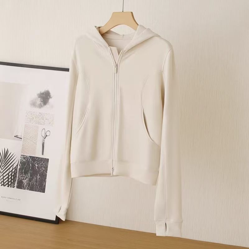 兰精莫代尔～LU风运动休闲套装正肩连帽卫衣外套窄版直筒阔腿裤女