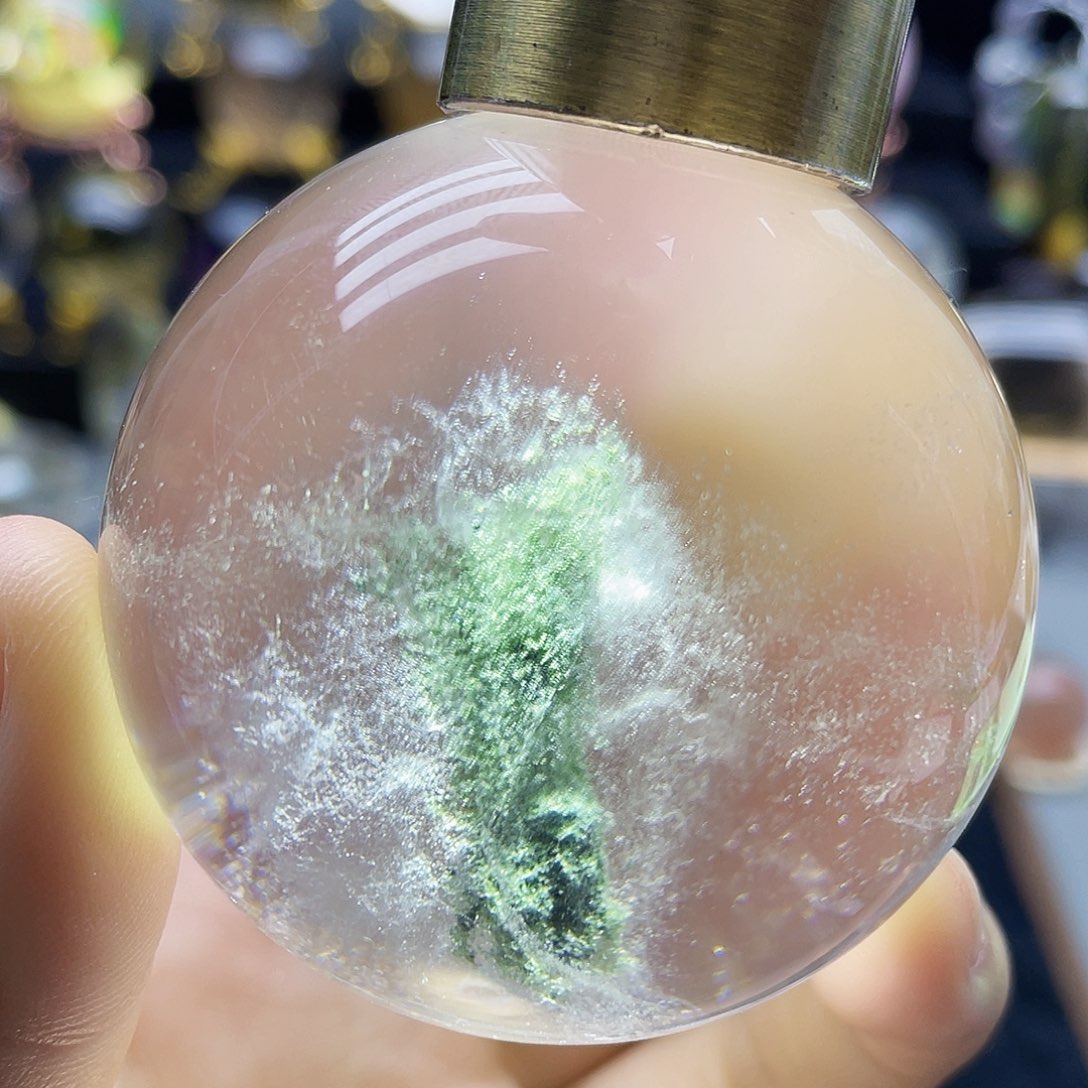 未镶嵌珠宝半成品水晶天然幽灵55.7mm