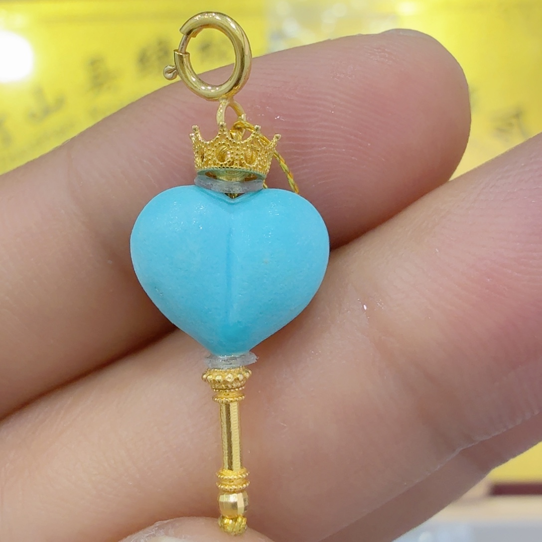 绿松石18K金镶嵌配饰