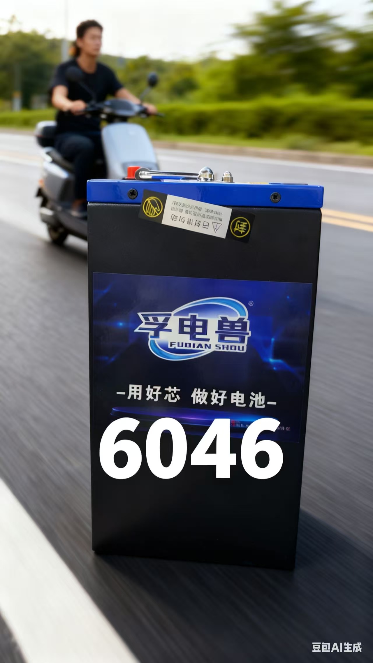 蓝色孚电兽6046磷酸铁锂电芯电动车蓄电池