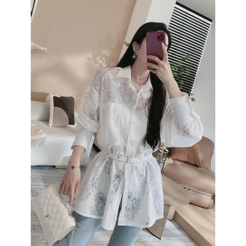 D【金皇橦颜】提花镂空气质宽松衬衫（YD）1321