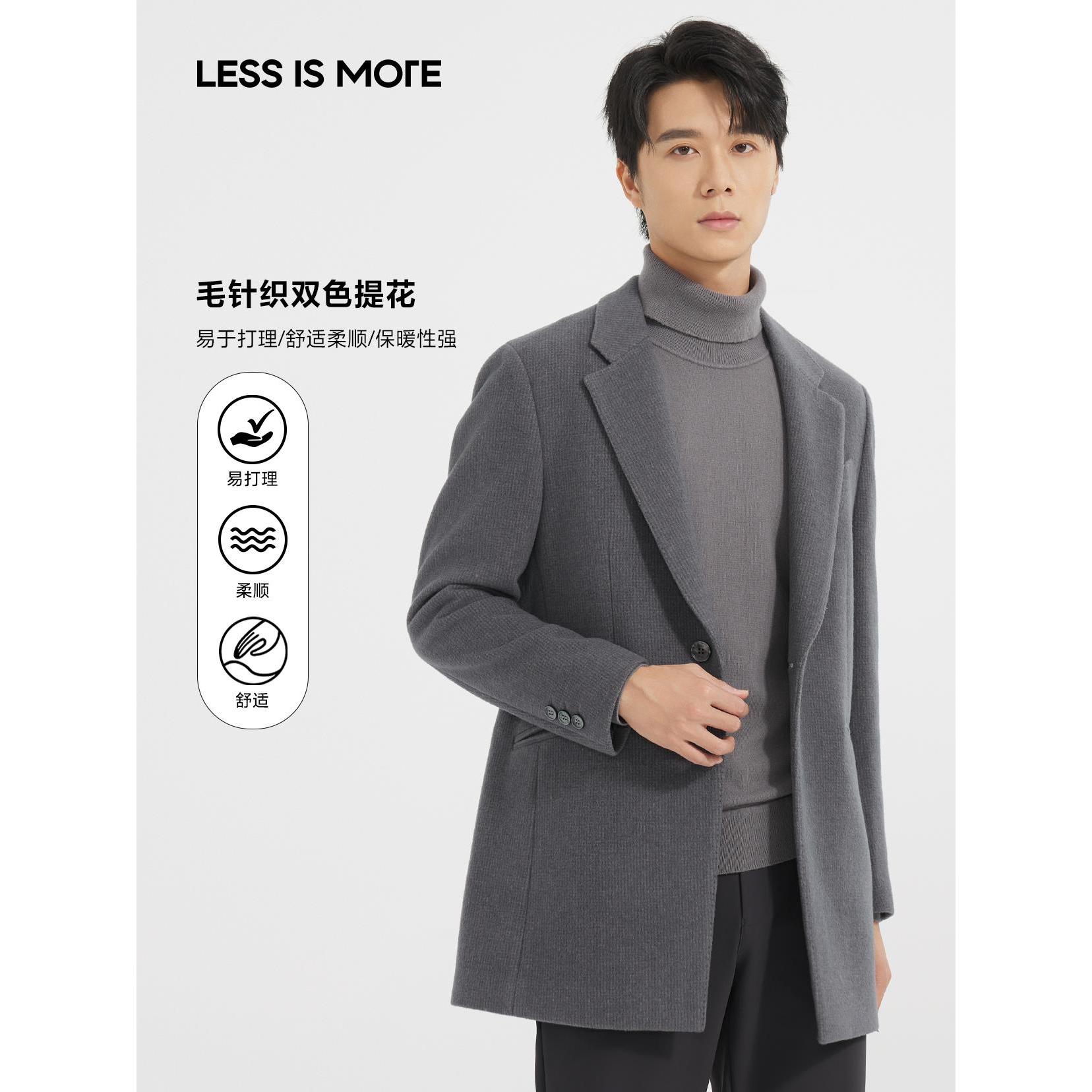 利郎【绵羊毛·轻暖相伴】男士青年舒适通勤毛呢中长款风衣大衣