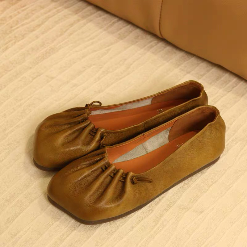 8318-35牛皮方头浅口套脚女单鞋