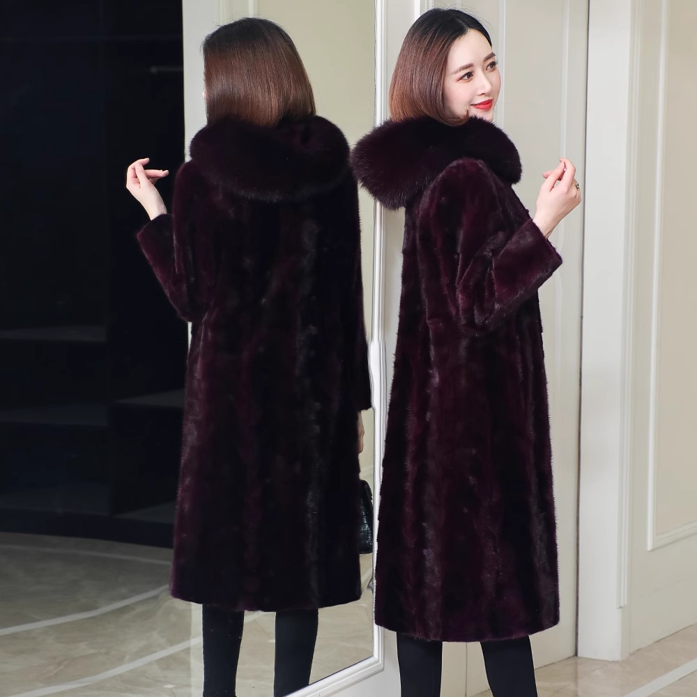 2025年冬季新款貂皮大衣女长款过膝中老年妈妈装真貂毛皮草水貂