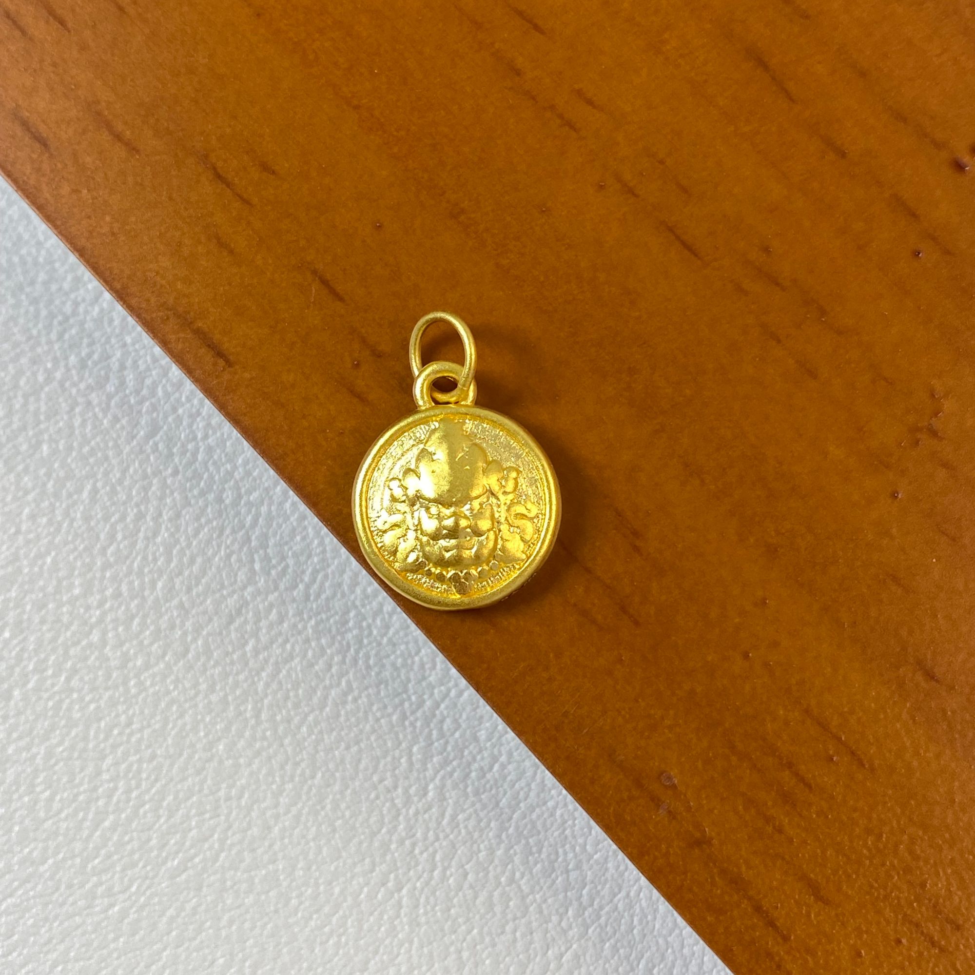 黄金足金999小克重吊坠配件黄财神047