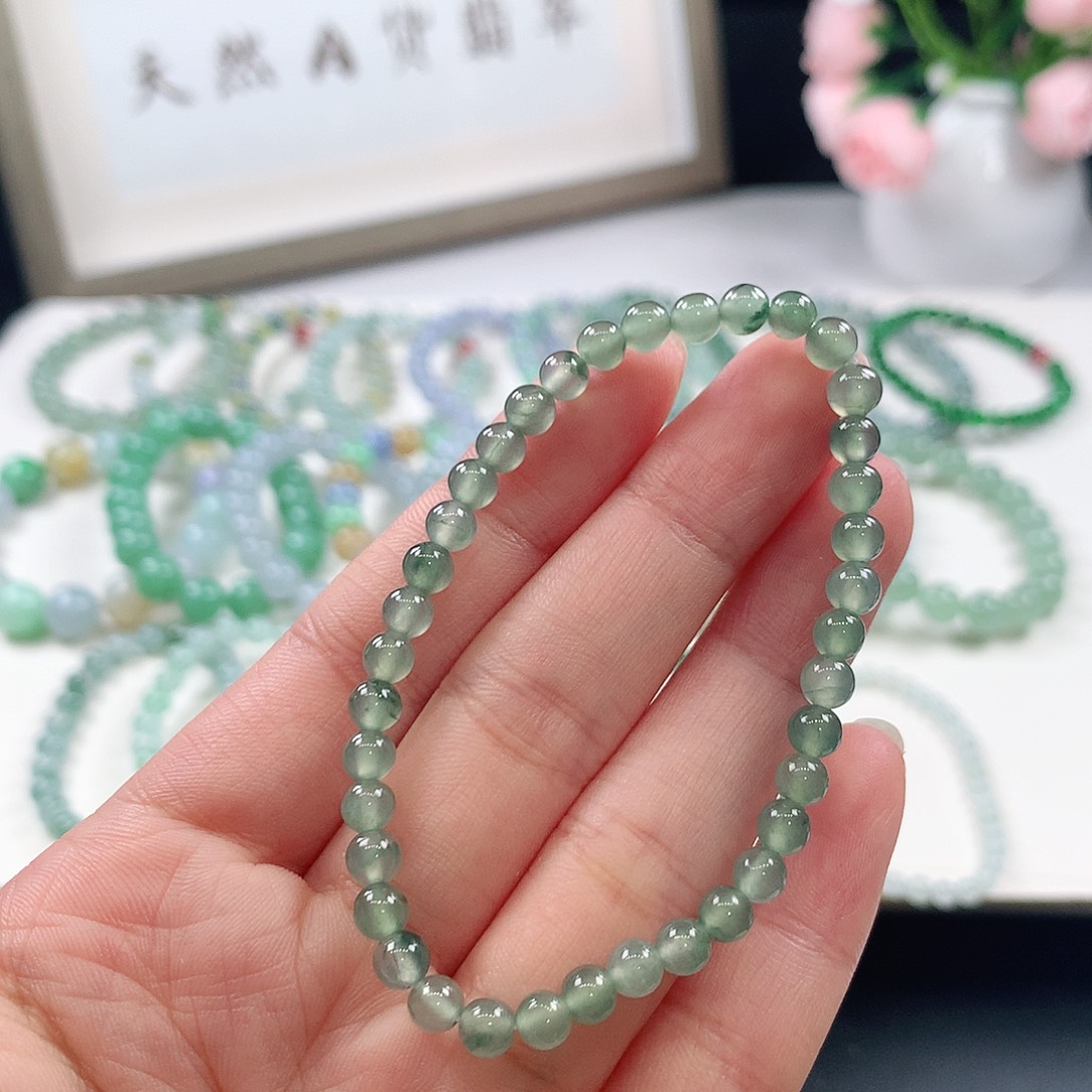 翡翠未镶嵌手链手链4.7mm