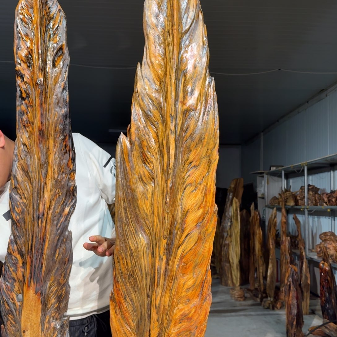 花***尚木佳友琥珀木摆件34