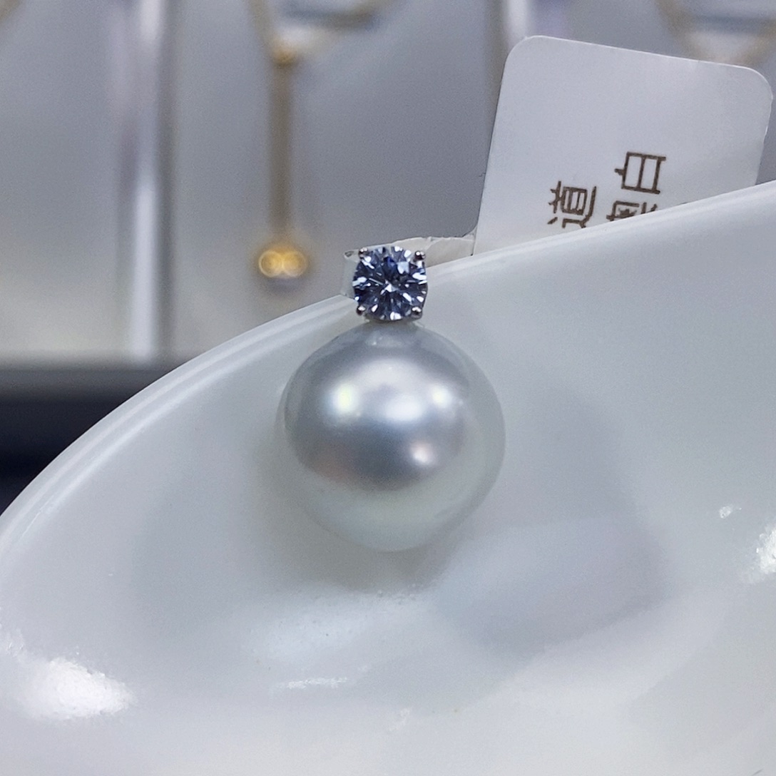 海水珍珠特价不退换澳白巴洛克吊坠12mm未镶嵌