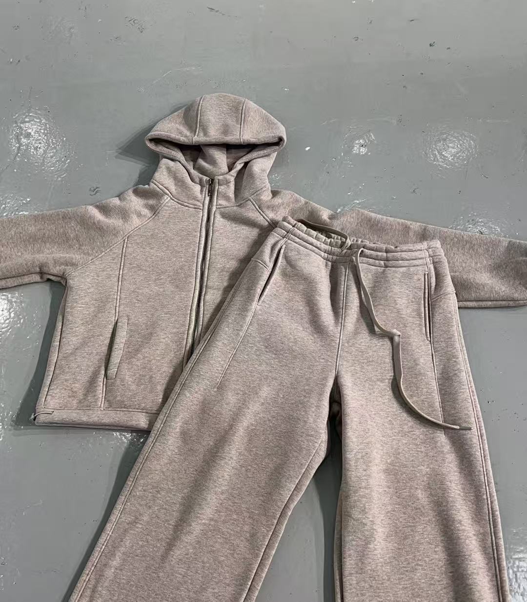 【设计师】新款女士拉链套装帽衫-2589