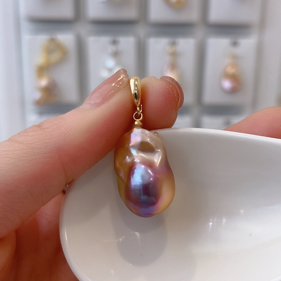 淡水珍珠天然珍珠巴洛克银S925镶嵌