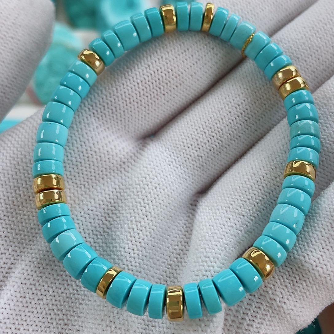 绿松石颈饰18K金镶嵌