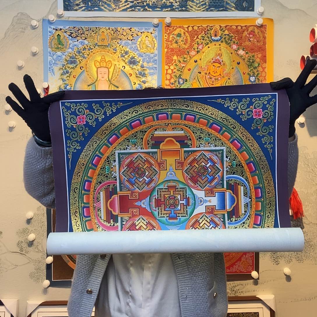 卷轴画纯手绘坛城唐卡50尺