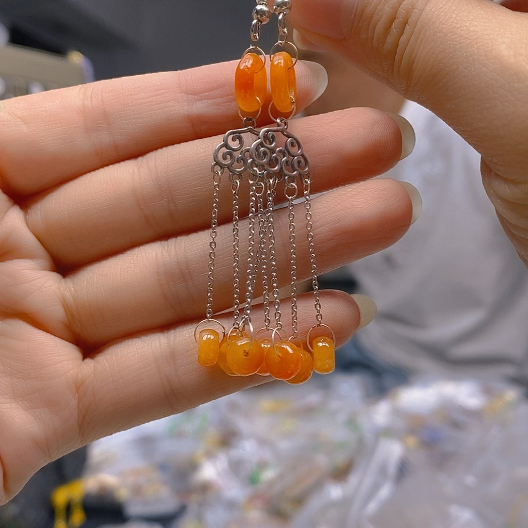 翡翠合金耳饰翡翠