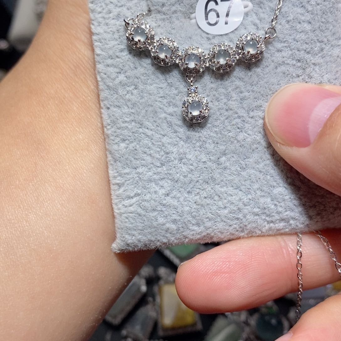 翡翠颈饰银S925镶嵌j k k k