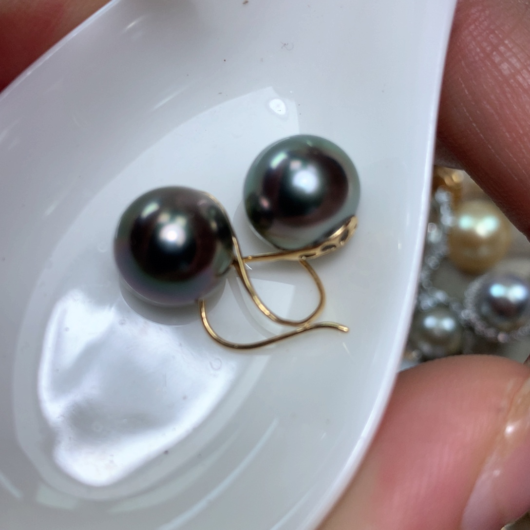 海水珍珠耳饰18K金镶嵌