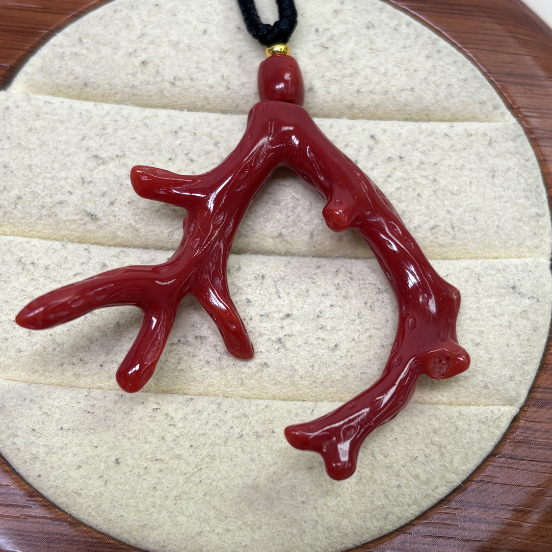 胖爷品牌直营天然珊瑚原枝树杈吊坠