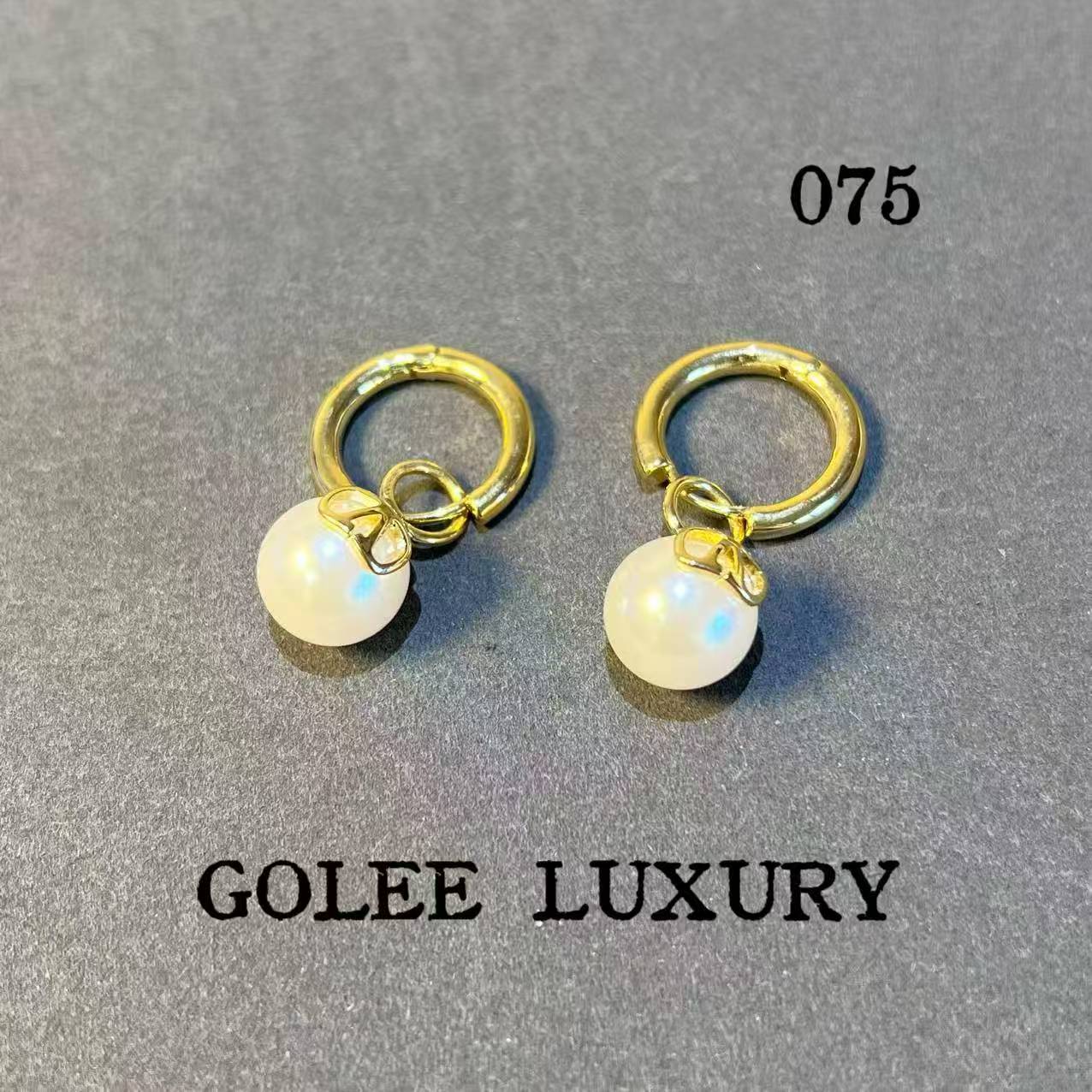 黄铜仿珍珠耳饰 时尚百搭耳钉075耳环