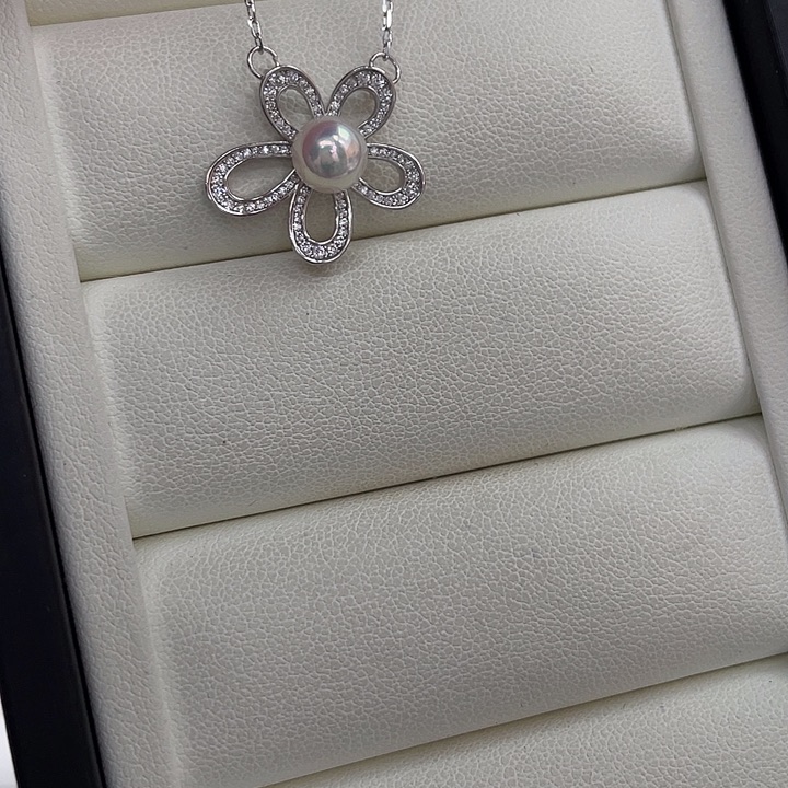 海水珍珠银S925镶嵌颈饰