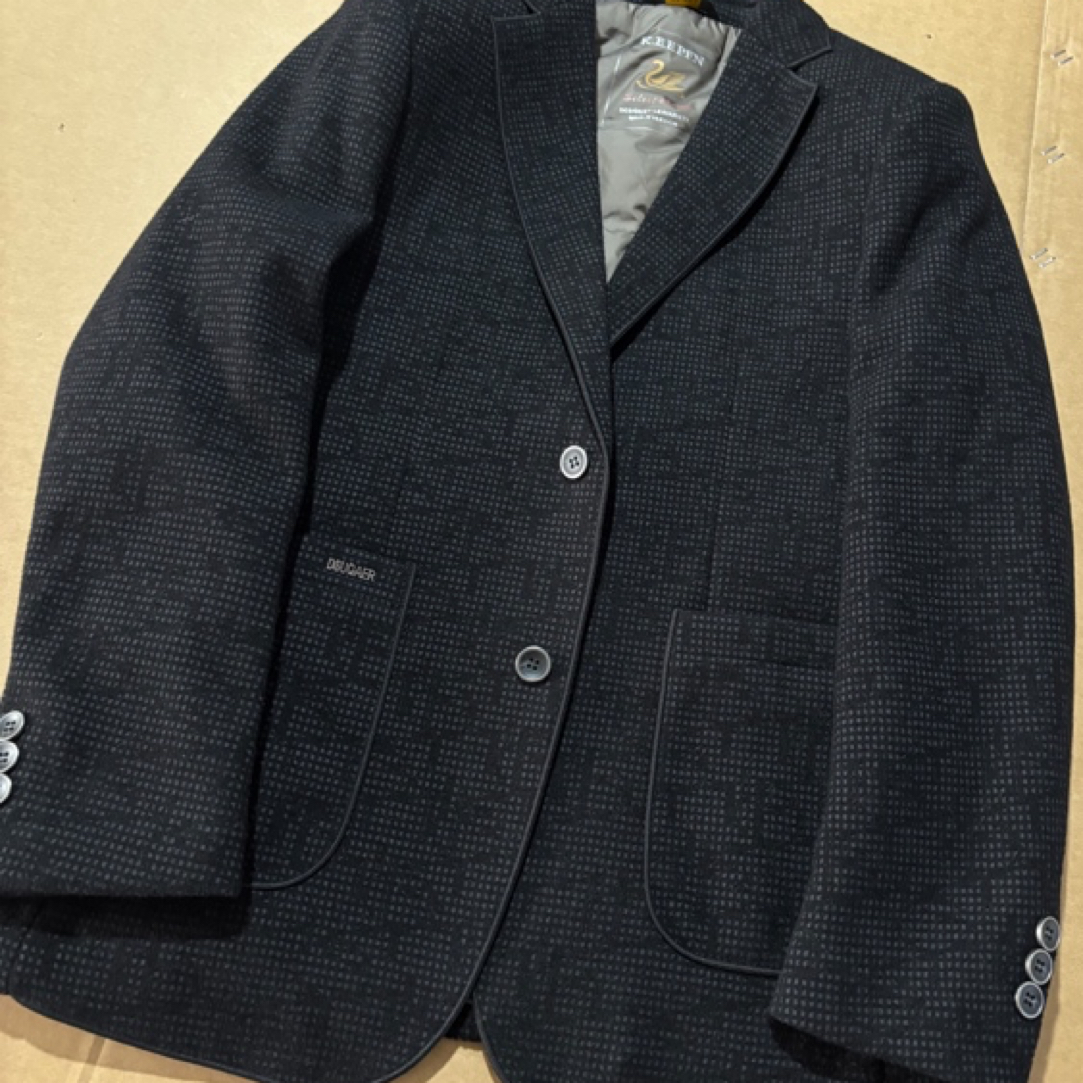 2025冬季新款西装外套男士格纹休闲西服羽绒外套