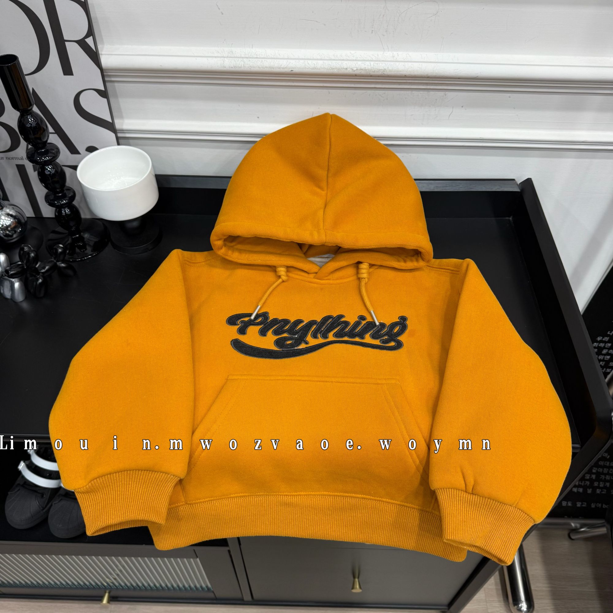 加绒款冬季羊驼绒儿童连帽印花休闲卫衣