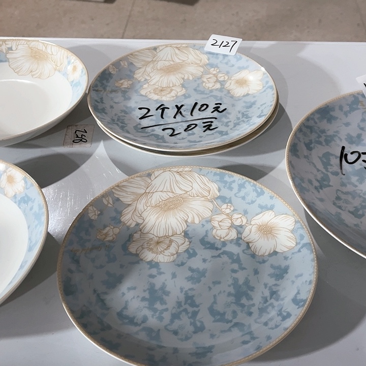 碗时光美好八寸浅盘两个，直径20.5厘米