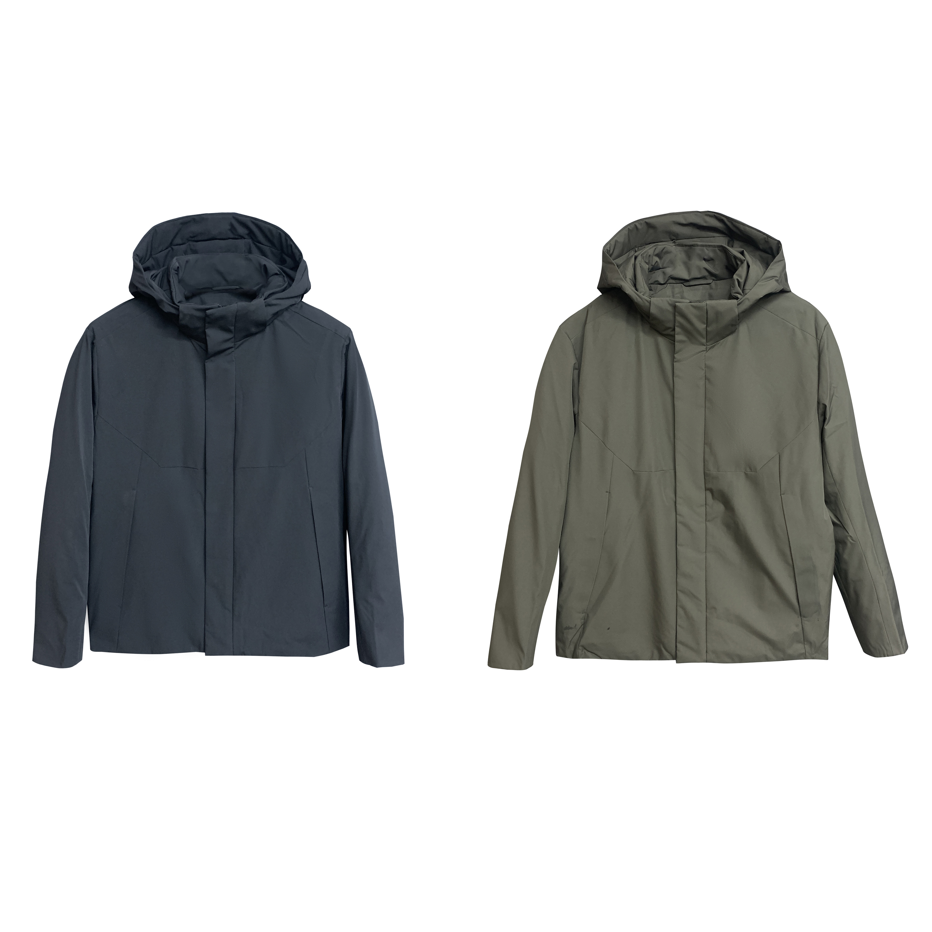 迪K【鹅绒服】藏青色保暖御寒防风连帽可拆秋冬厚款羽绒服W6257