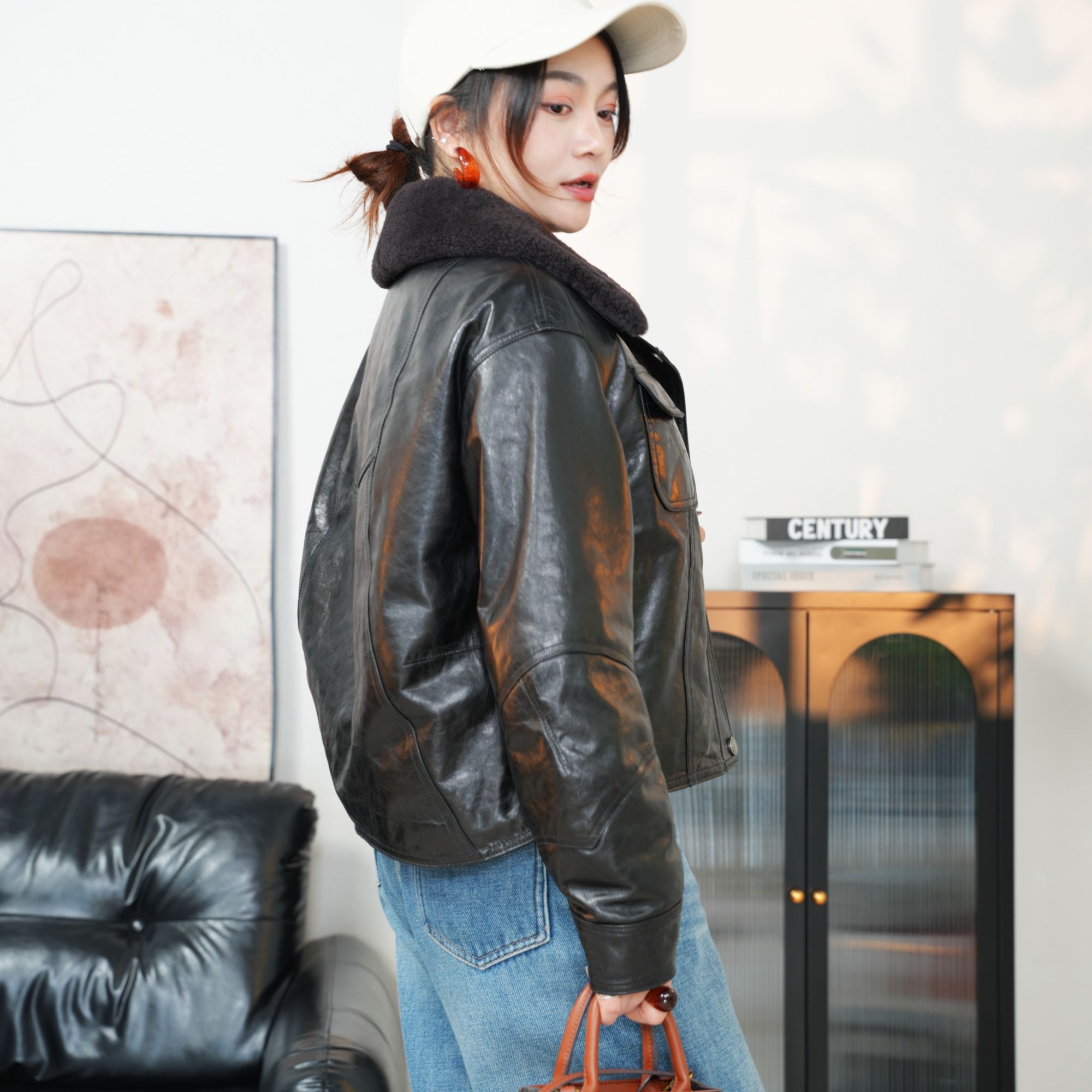 海宁90鹅绒服真皮皮衣外套女装显瘦2588短款加绒保暖时尚百搭